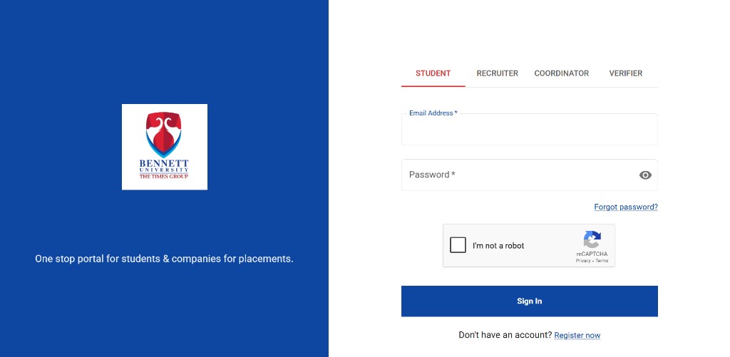 BU Placement Portal screenshot
