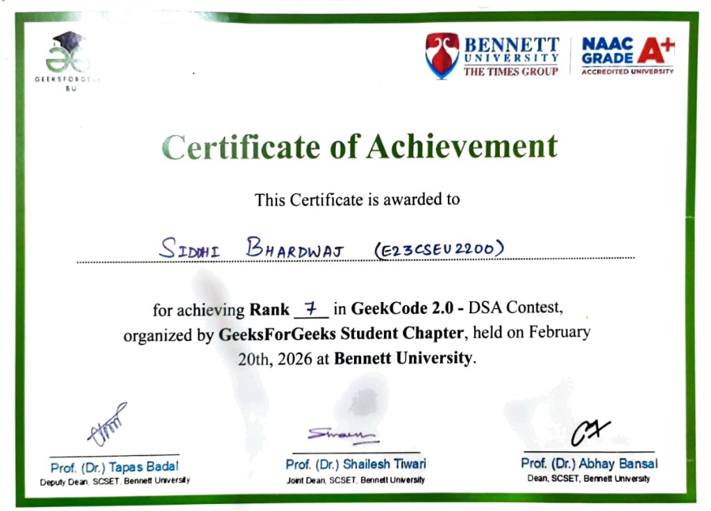 GeekCode 2.0 contest certificate